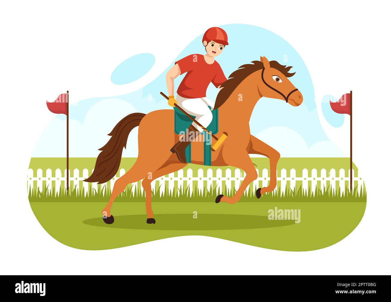 Polo Horse Sports with Player Riding Horse and Holding Stick use ...