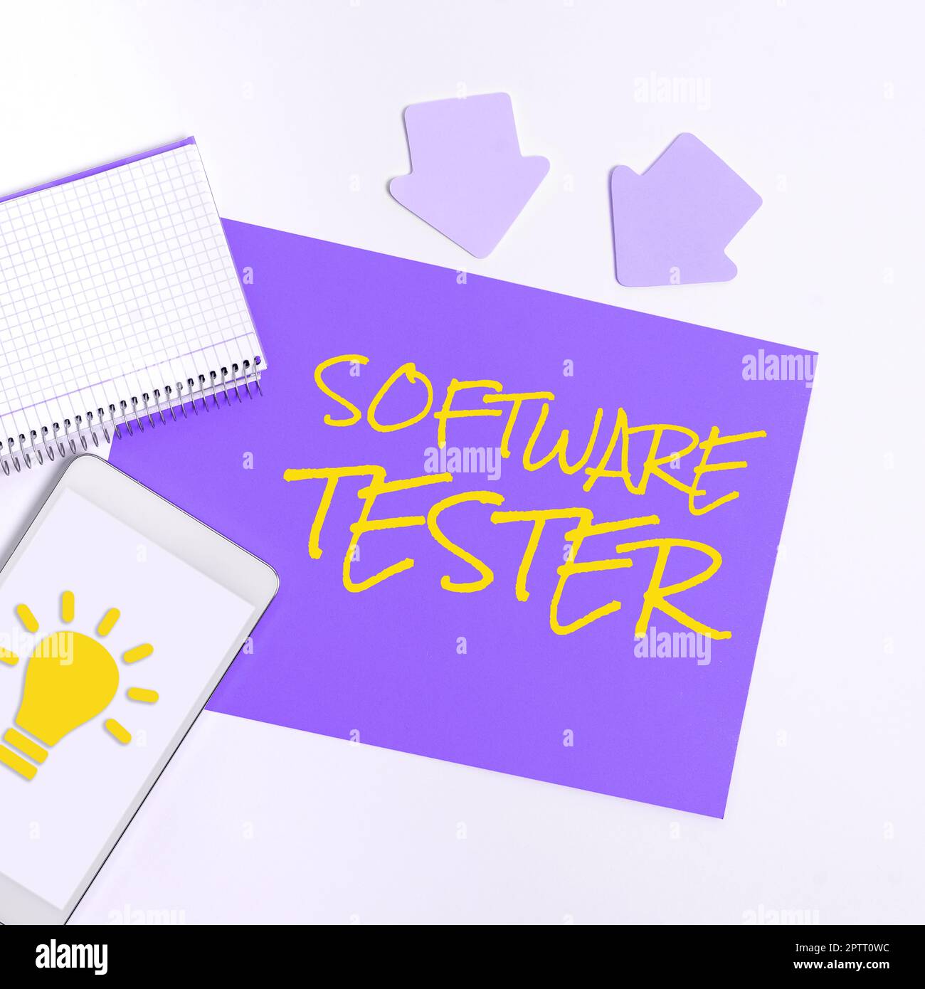 Conceptual caption Software Tester, Word Written on implemented to protect software against malicious attack Stock Photo