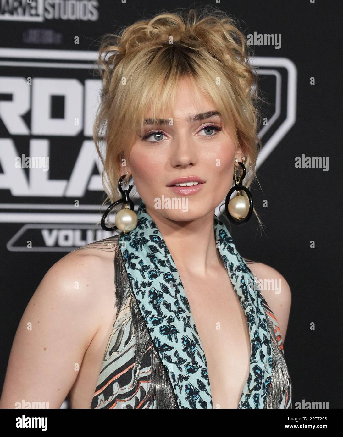 Meg Donnelly arrives at the GUARDIANS OF THE GALAXY VOL. 3 World