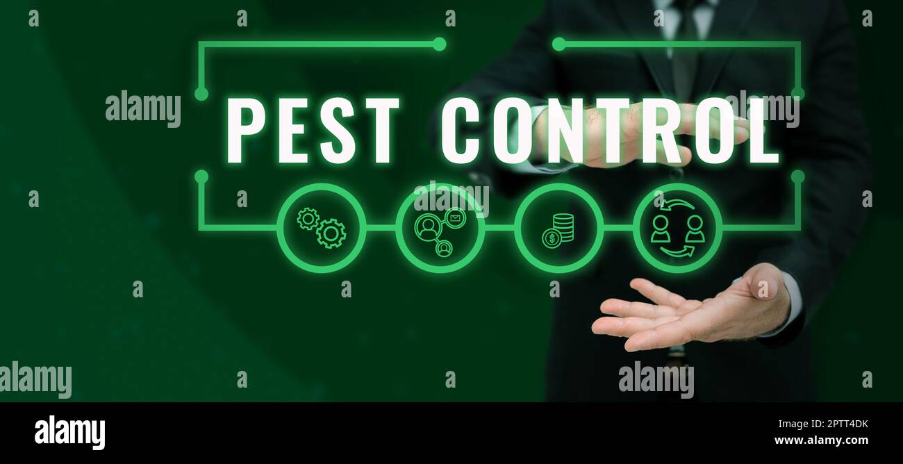 Hand writing sign Pest Control, Internet Concept Killing destructive ...