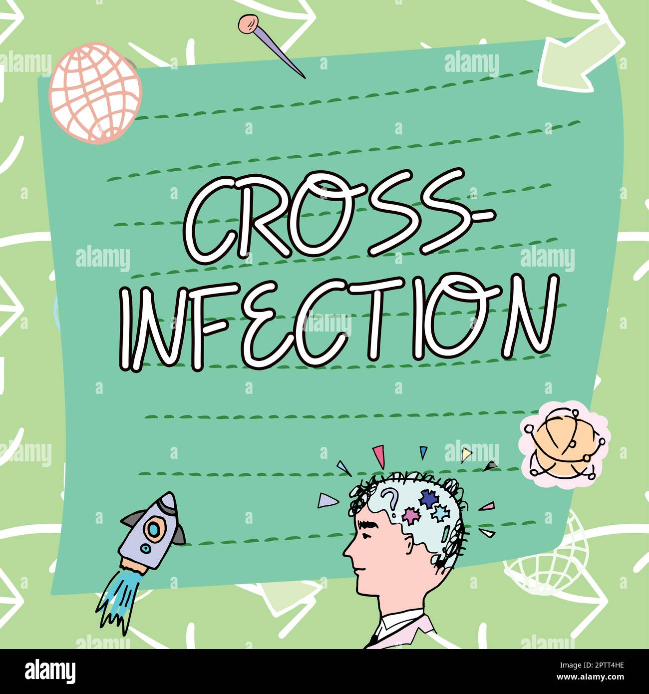 Writing displaying text Cross Infection, Concept meaning disease ...