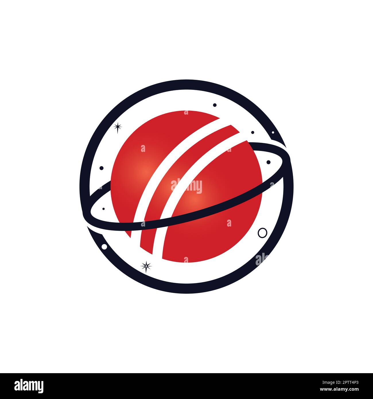 Cricket planet vector logo design. Stock Vector