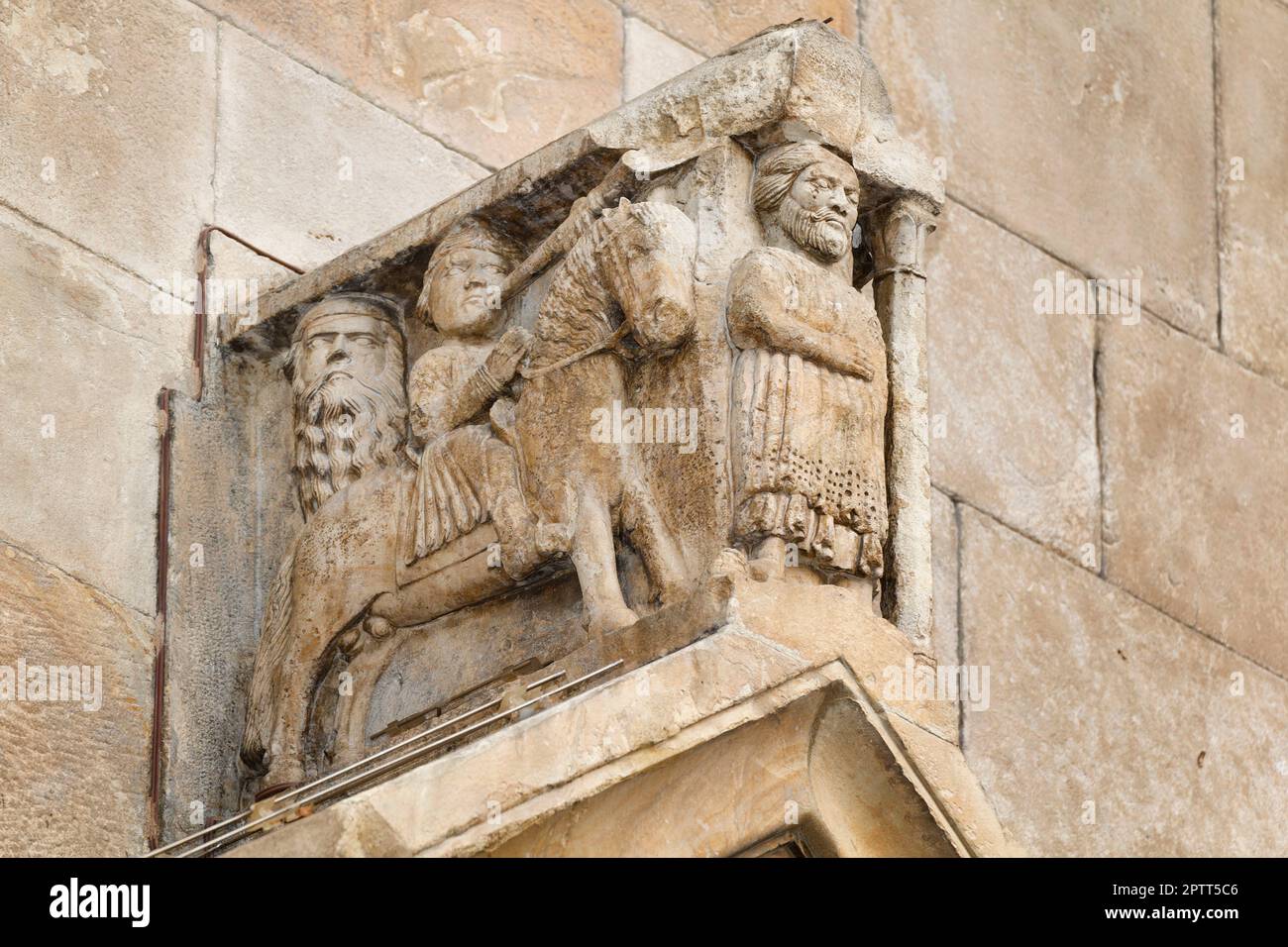 Acroterium - Fidenza Cathedral, one of the best of Romanesque, Italy Stock Photo
