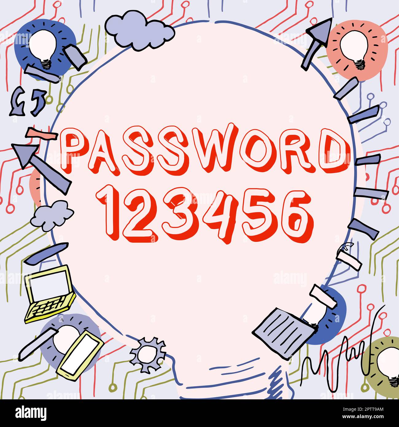 Text showing inspiration Password 123456, Business idea the hidden word ...