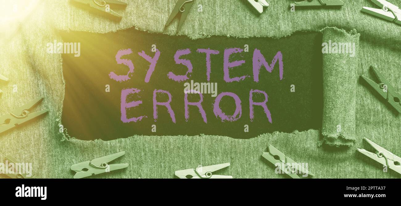 Text caption presenting System Error, Business concept Technological ...