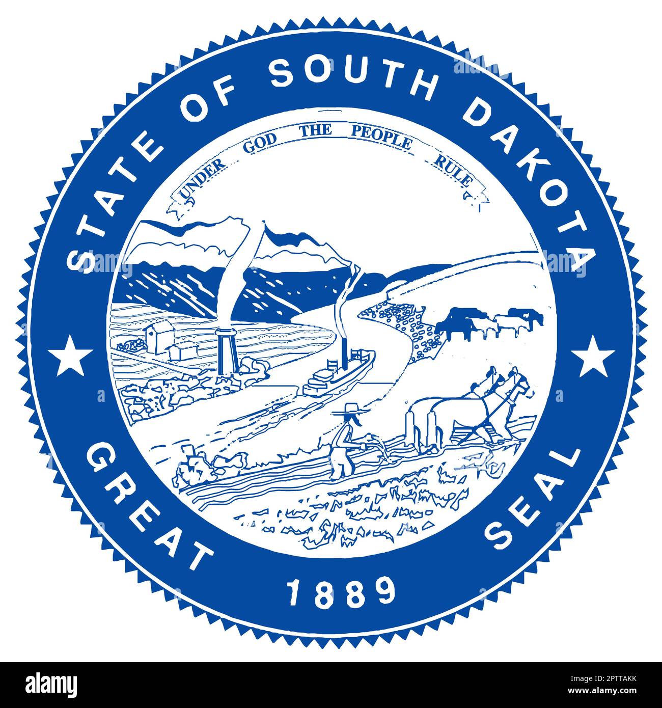 The great seal of the American state of South Dakota