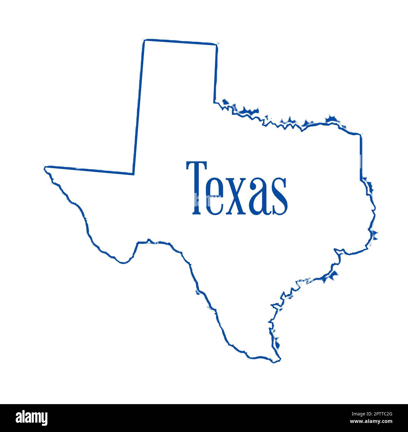 Outline map of the state of Texar isolated Stock Photo - Alamy