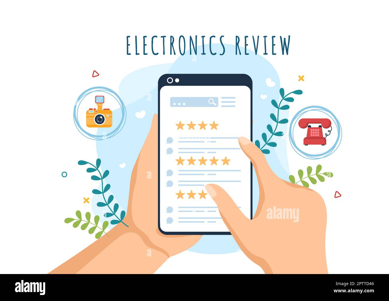 Program Review Cartoon Electronics Review with Customer Rating Quality of Service or ...