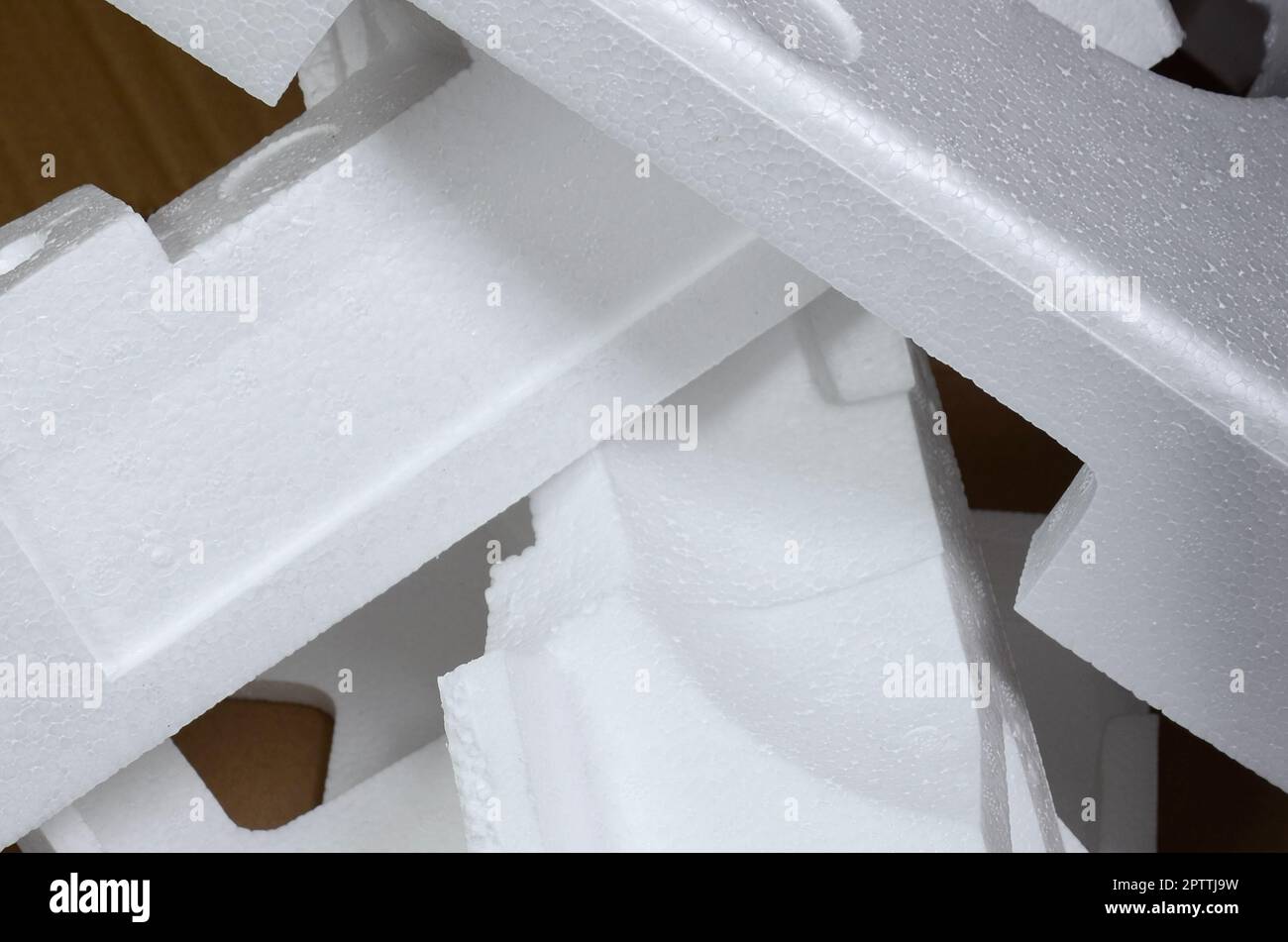 Background image with beige cardboard paper and styrofoam boxes