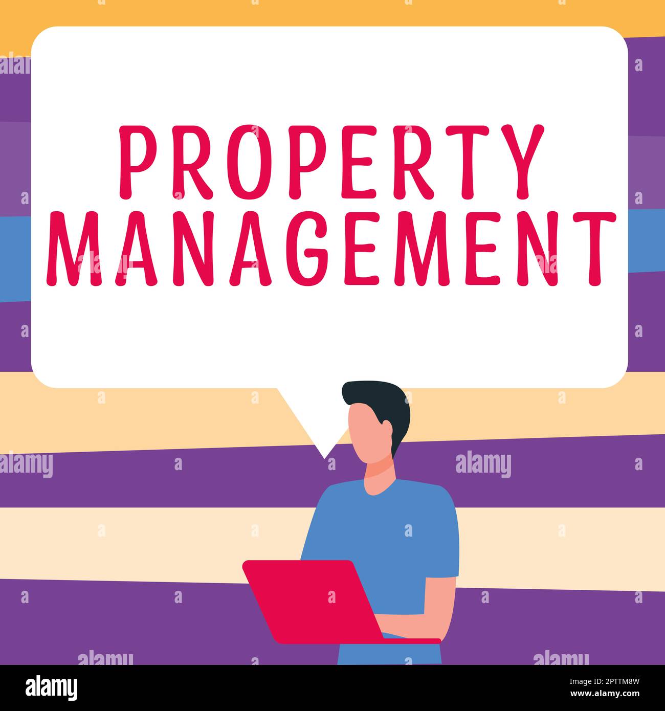 Text caption presenting Property Management, Concept meaning Overseeing of Real Estate Preserved value of Facility Stock Photo