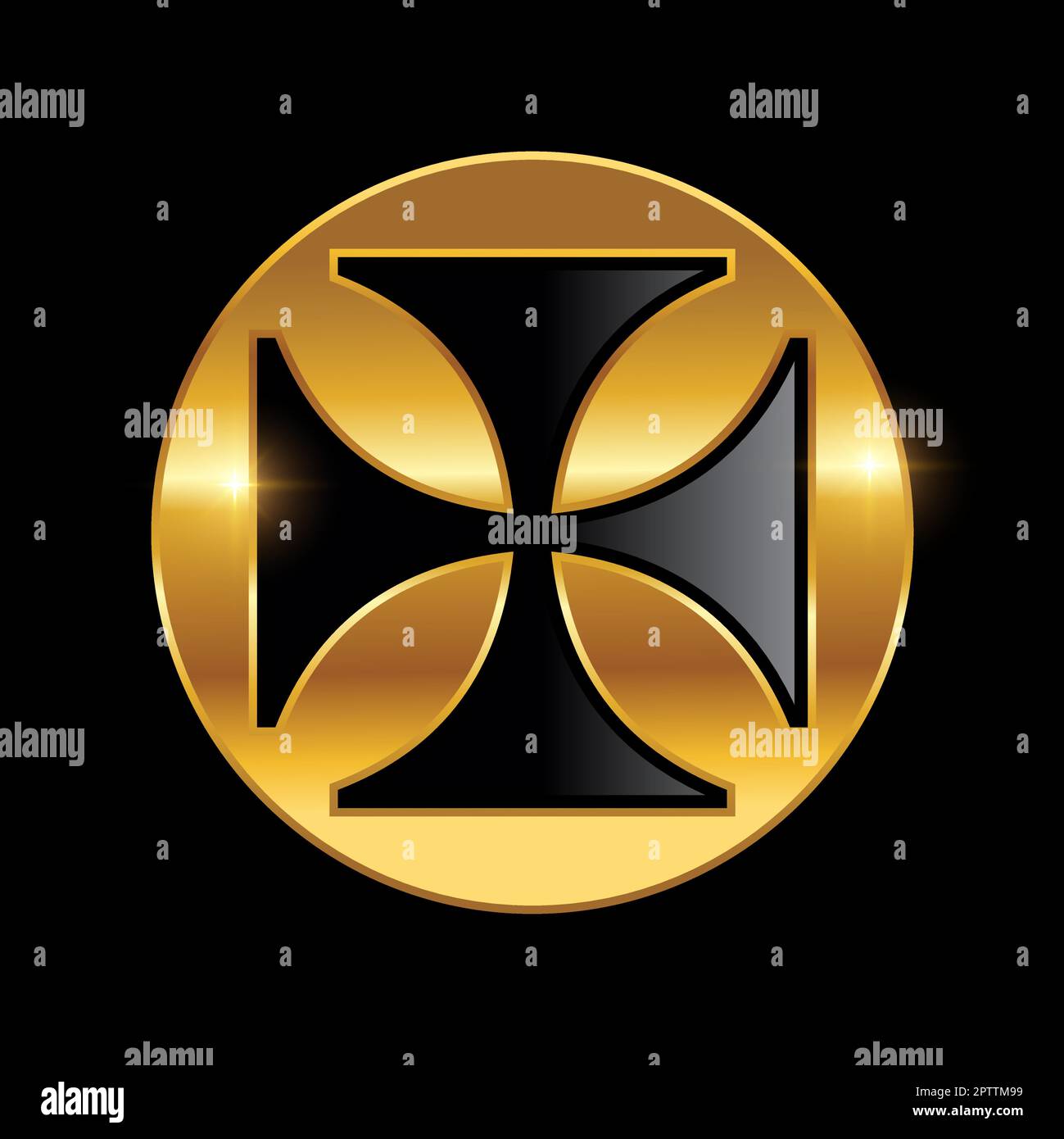 Golden Maltese Cross Logo Sign Stock Vector Image & Art Alamy