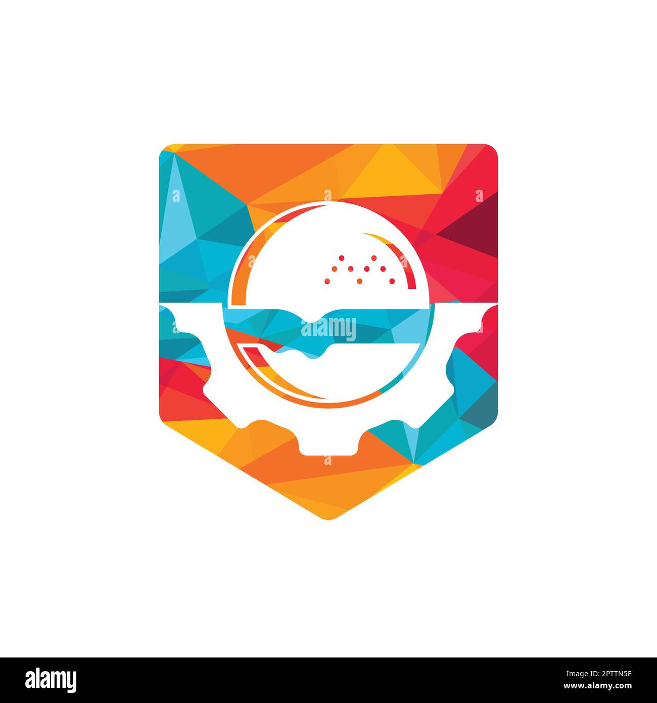 Burger and gear icon vector logo. Fast food restaurant logo concept Stock  Vector Image & Art - Alamy