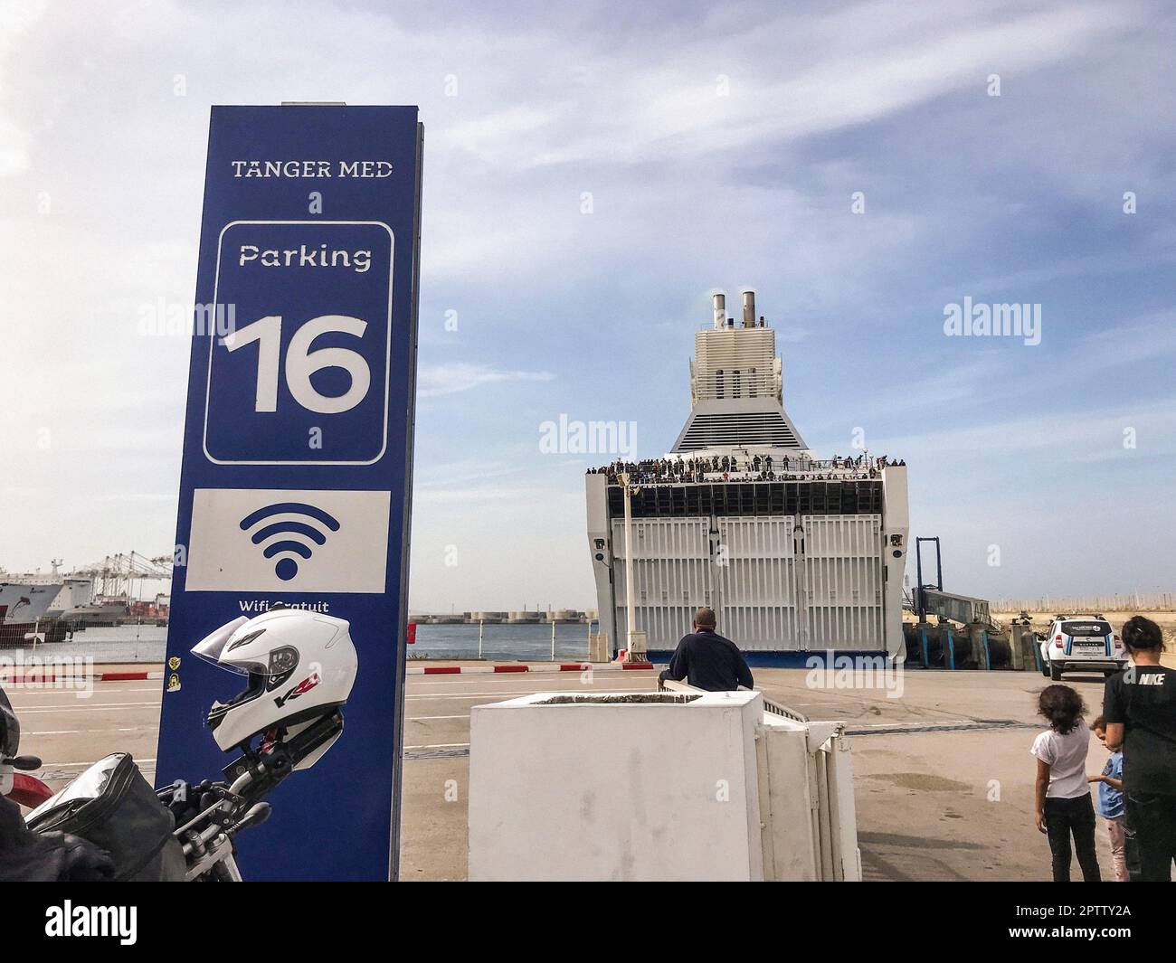 Mediterranean, GNV ferry from Tangier to Genoa, Port of Tangier Stock