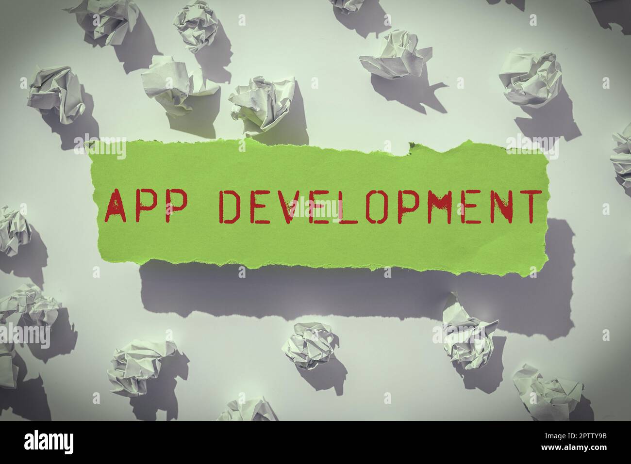 Text caption presenting App Development, Concept meaning producing computer software with a specialized purpose Stock Photo