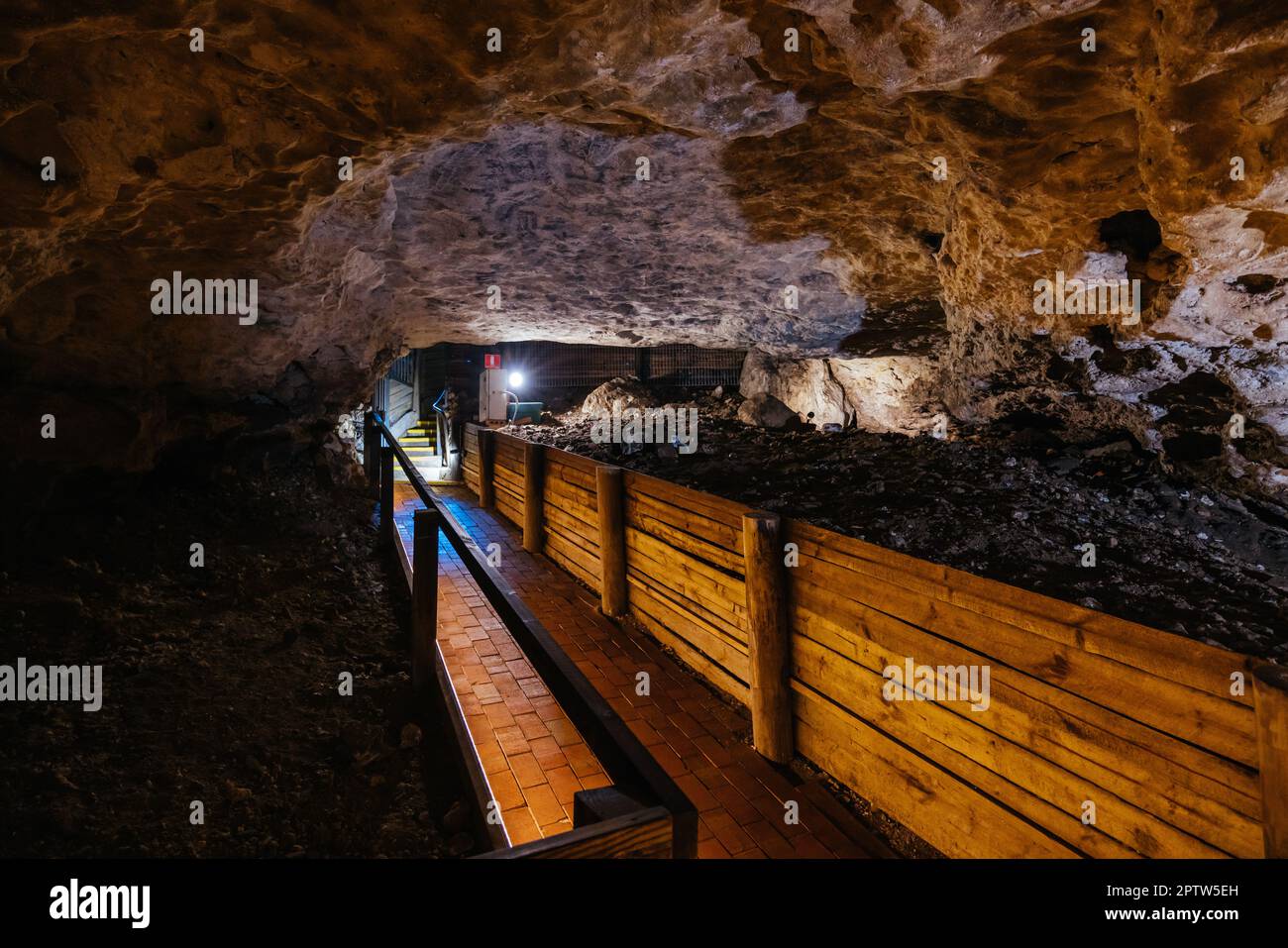 The iconic and popular Engelbrecht Cave system which is a sinkhole underneath Mt Gambier CBD in South Australia, Australia Stock Photo