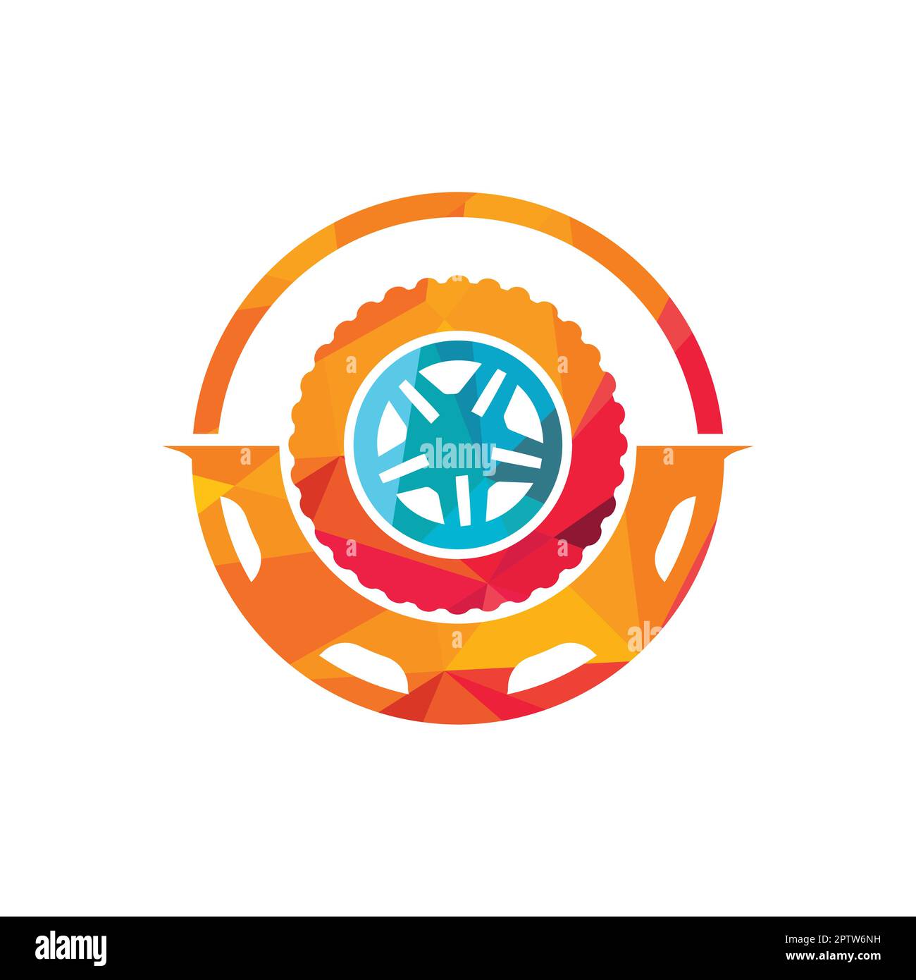 Tire and gear icon vector logo. Auto service vector logo template. Stock Vector