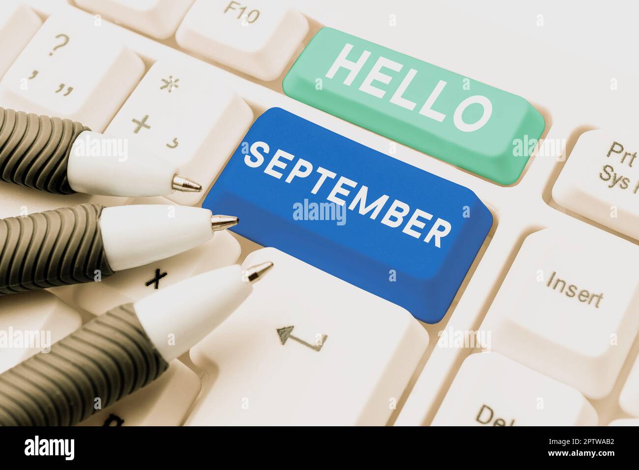 Sign displaying Hello September, Internet Concept greeting used in ...