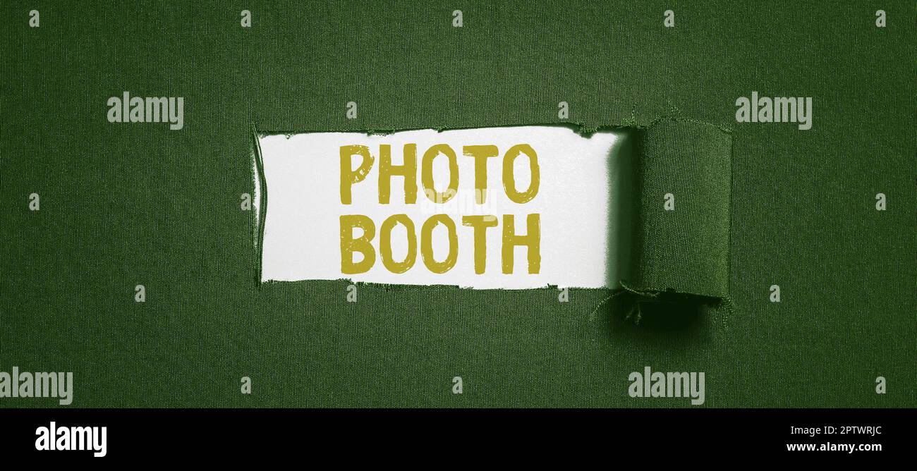 Handwriting text Photo Booth, Concept meaning form of photo sharing and  publishing in the format of a blog Stock Photo - Alamy