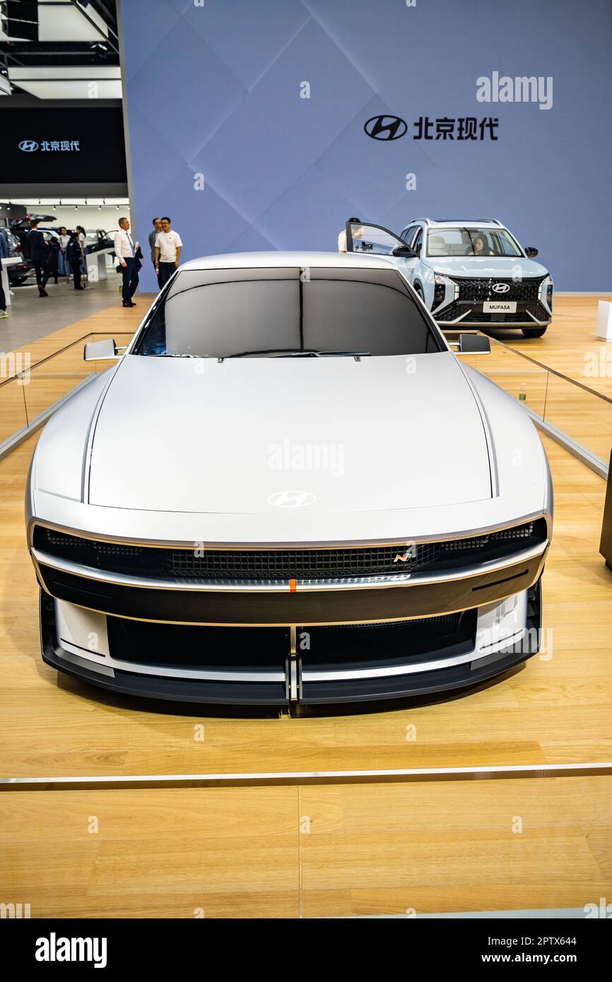 Hyundai N Vision 74 experimental hydrogen fuel cell vehicle on display ...