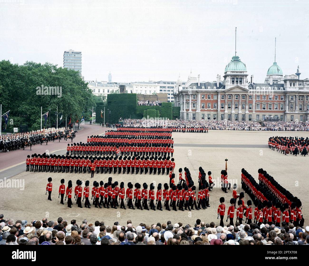 England. London. Trooping the Colour. 2nd Battalion Grenadier Guards. Stock Photo
