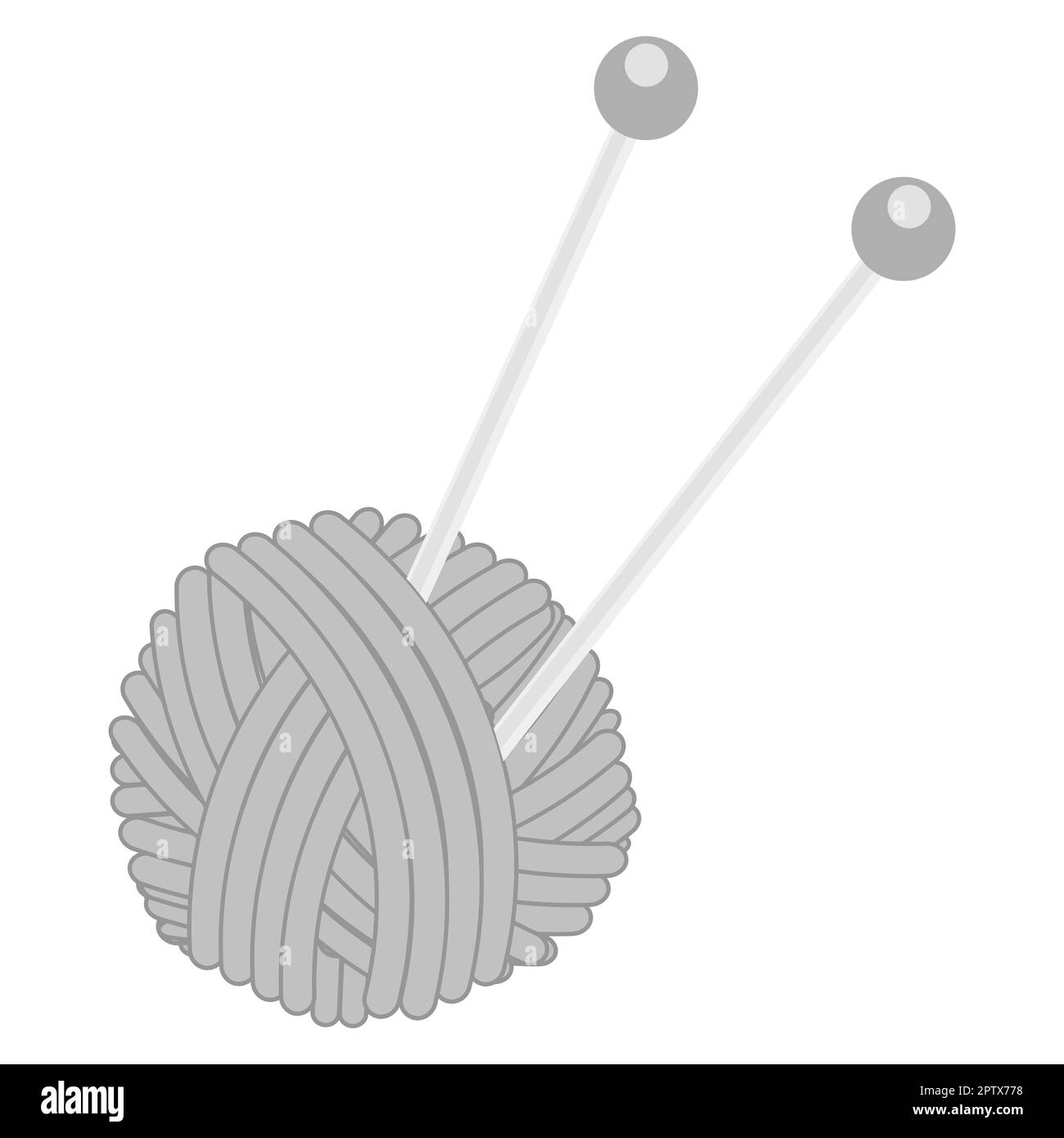 Balls of yarn with knitting needles on white background Stock Photo by  AtlasComposer