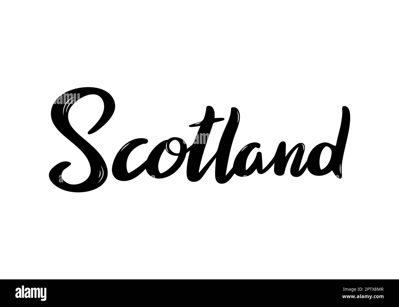Scotland Lettering. Handwritten country name. Vector design template