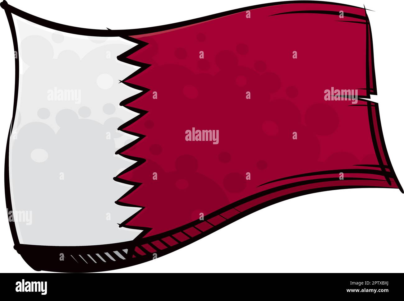 Painted Qatar flag waving in wind Stock Vector Image & Art - Alamy