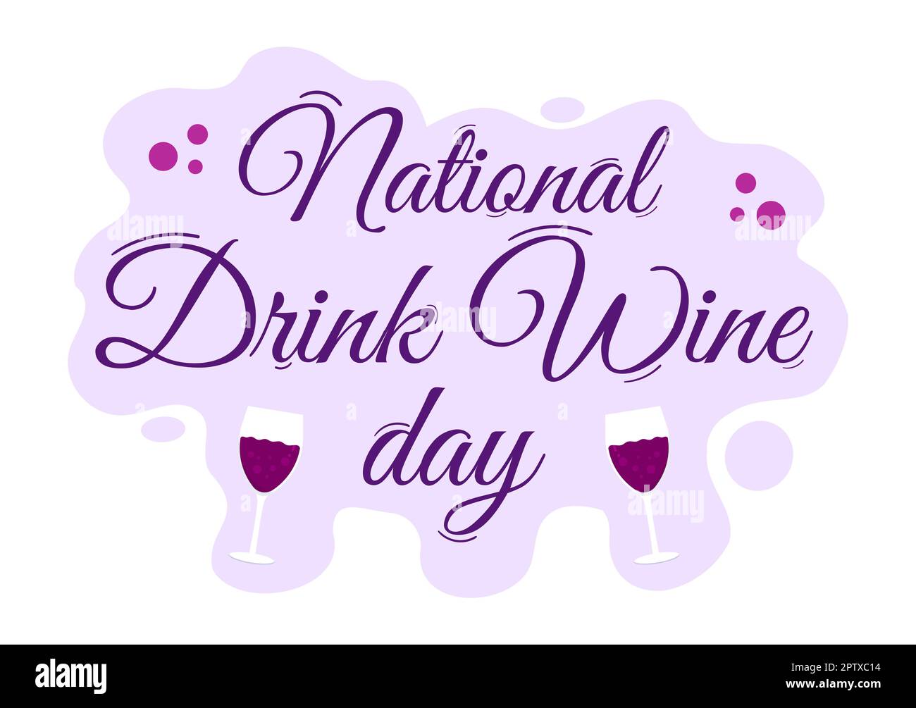 National Drink Wine Day on February 18 with Glass of Grapes and Bottle