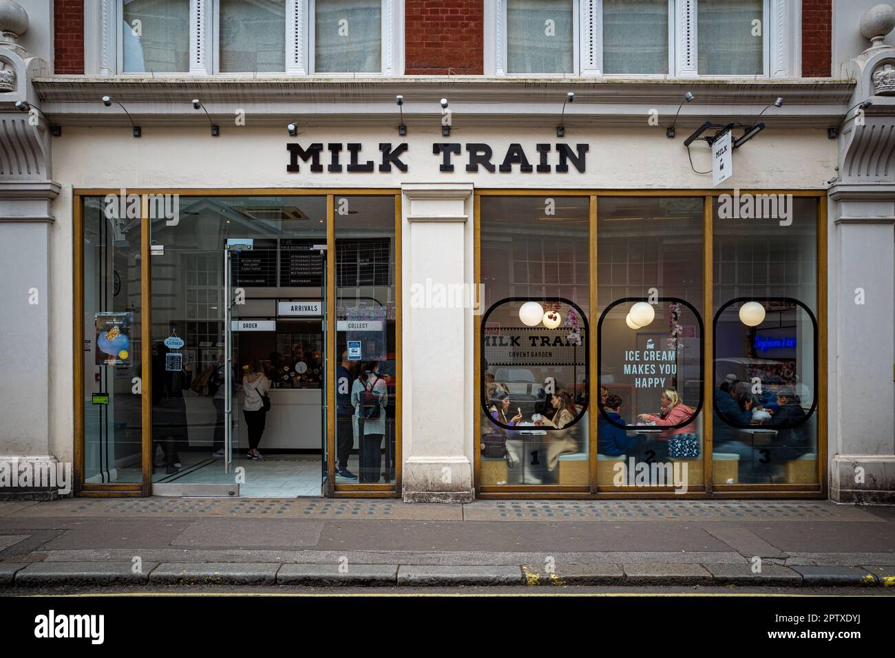 Milk Train London. Milk Train is an Ice Cream bar in Covent Garden on 12 Tavistorck St Covent Garden London. Stock Photo