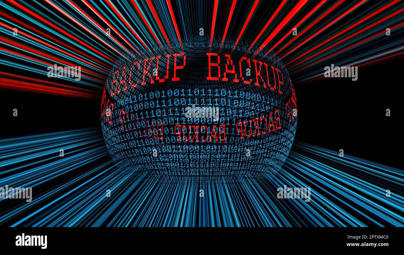 Back up binary data sphere concept Stock Photo