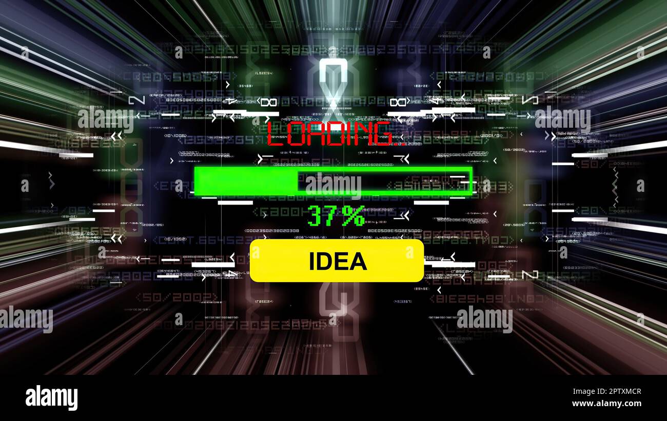 Idea loading progress bar on the screen Stock Photo - Alamy
