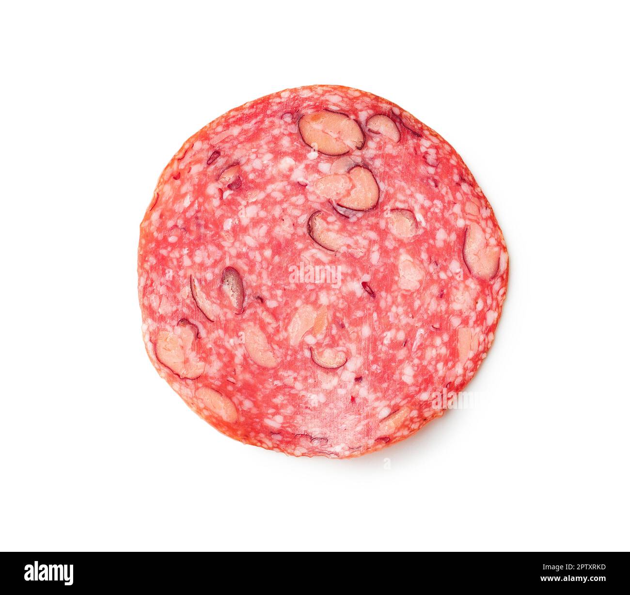 Sliced mexican salami with beans isolated on the white background Stock ...