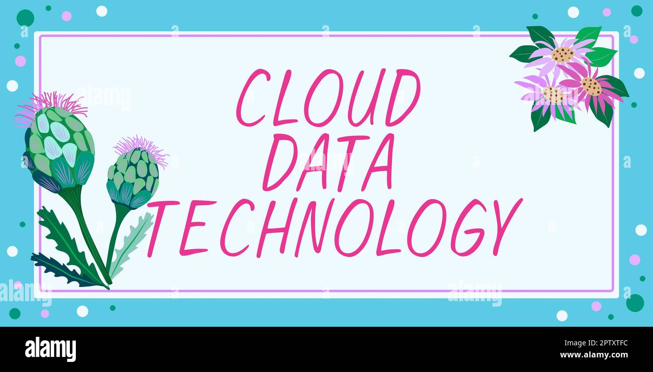 Sign displaying Cloud Data Technology, Conceptual photo Save and access data and programs over the Internet Stock Photo
