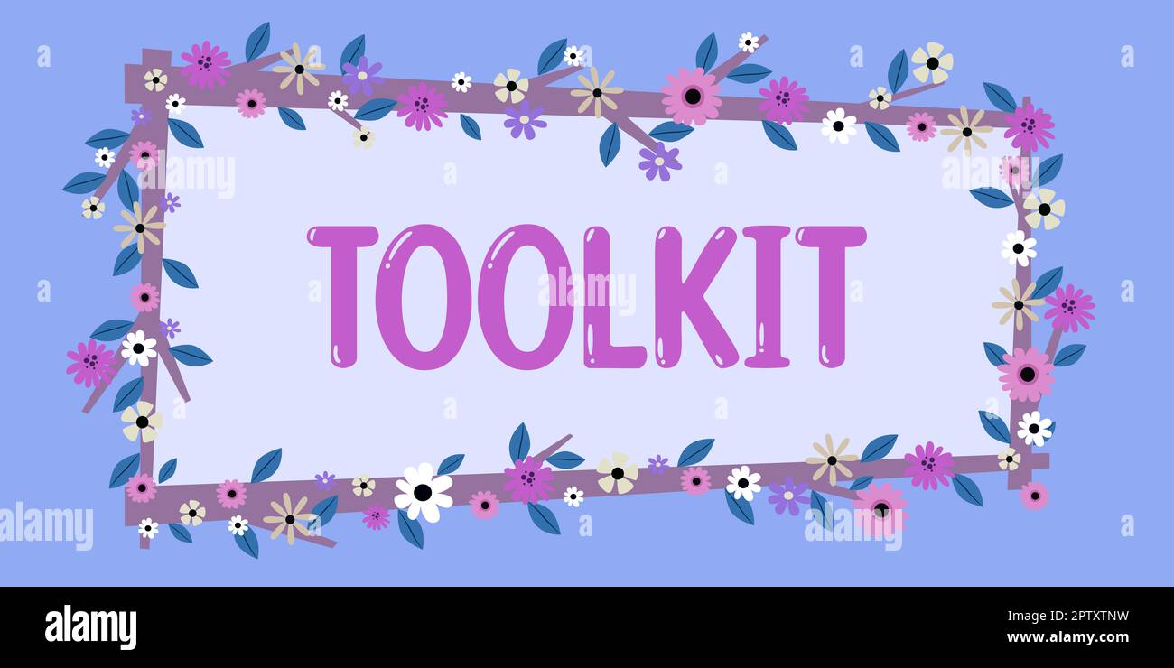 Hand writing sign Toolkit, Concept meaning set of tools kept in a bag