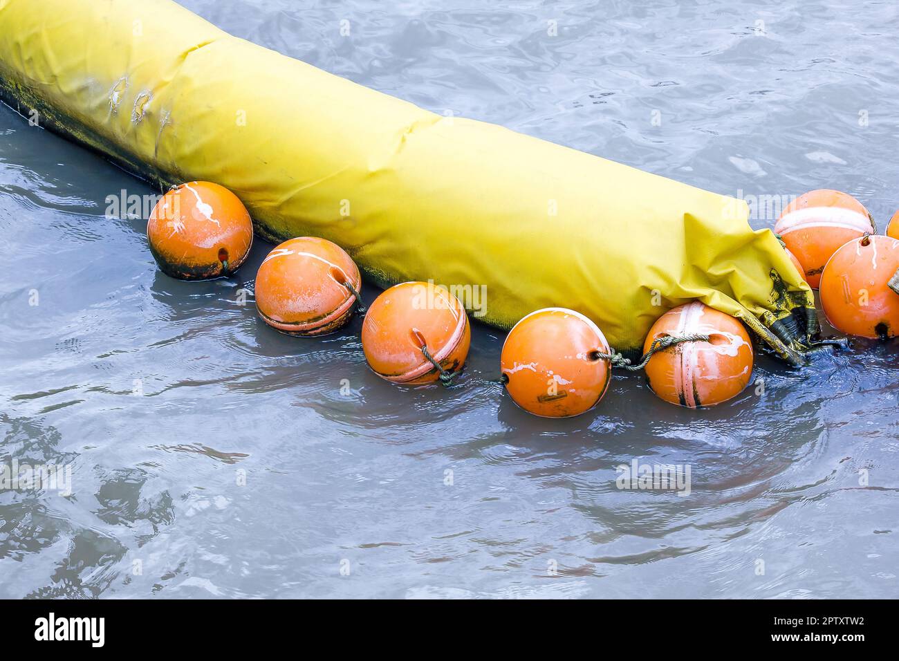 Orange buoy Used in the form of water made from special plastic that is