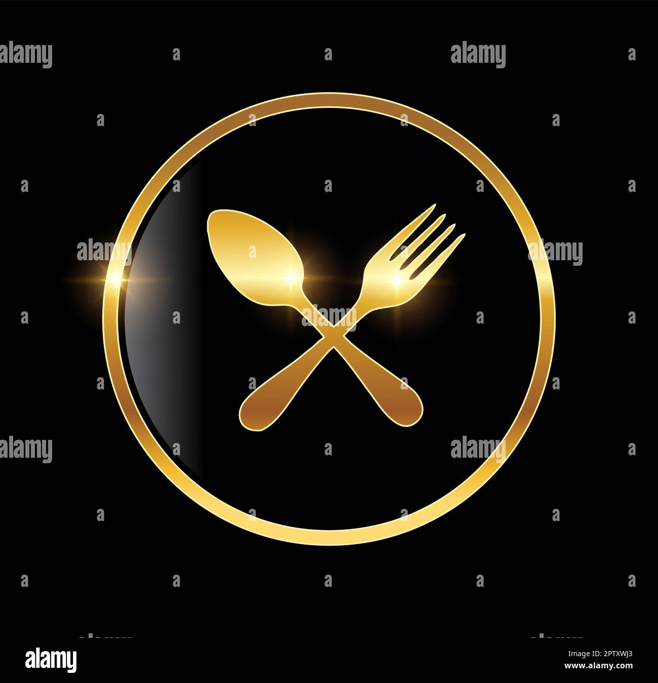 Golden Luxury Food Vector Icon Stock Vector Image & Art - Alamy