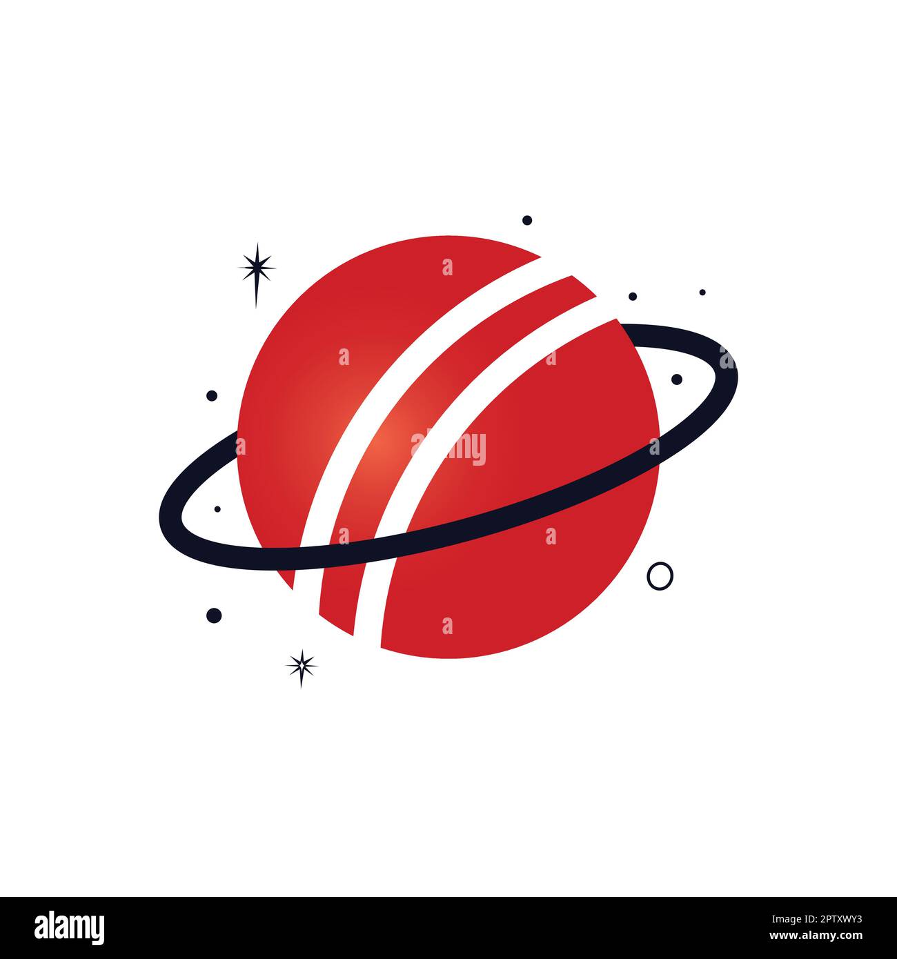 Cricket planet vector logo design. Stock Vector