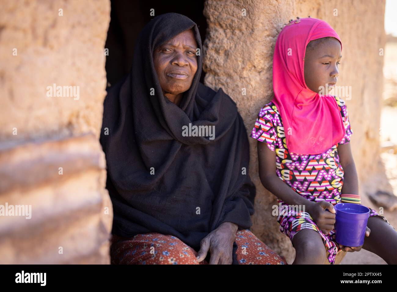 in Segou Region, Mali, West Africa. 2022 Mali drought and hunger crisis. Stock Photo