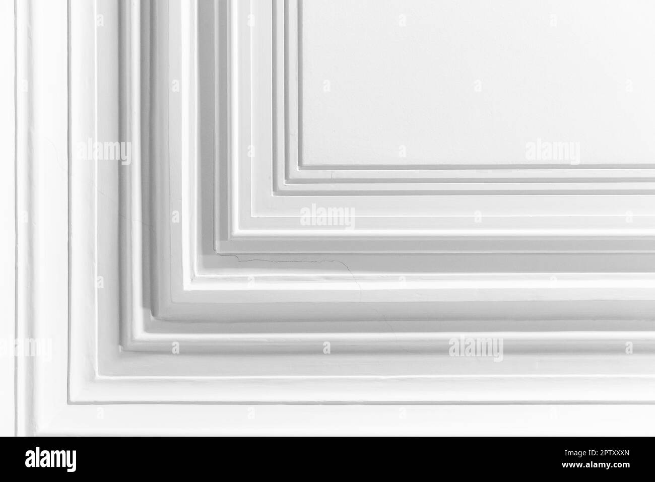 Abstract architecture background, white interior fragment with corner