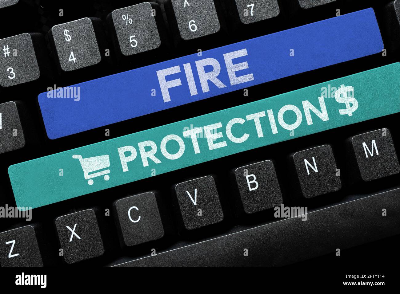 Sign displaying Fire Protection, Business idea measures taken to