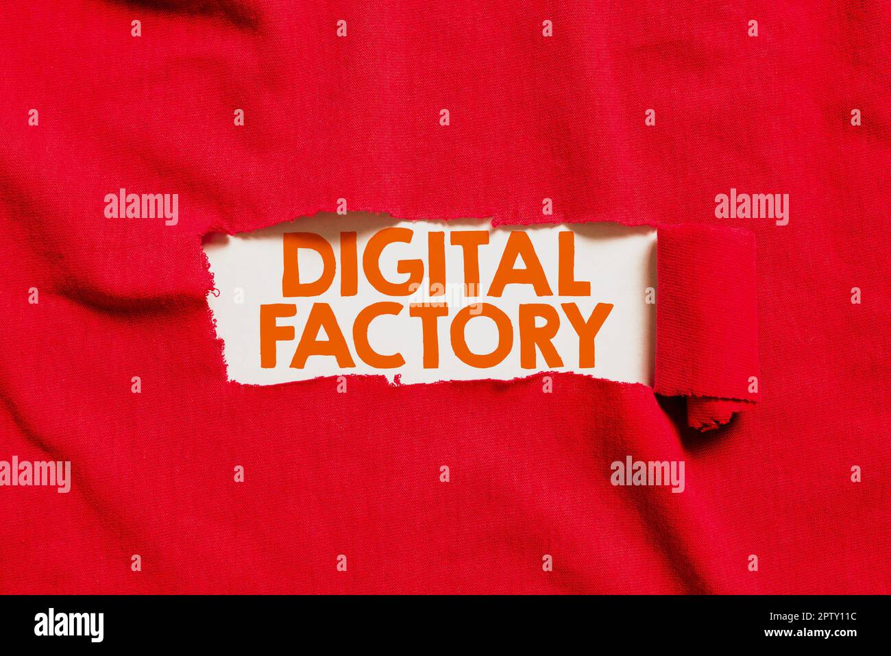 Text caption presenting Digital Factory, Business approach uses digital ...