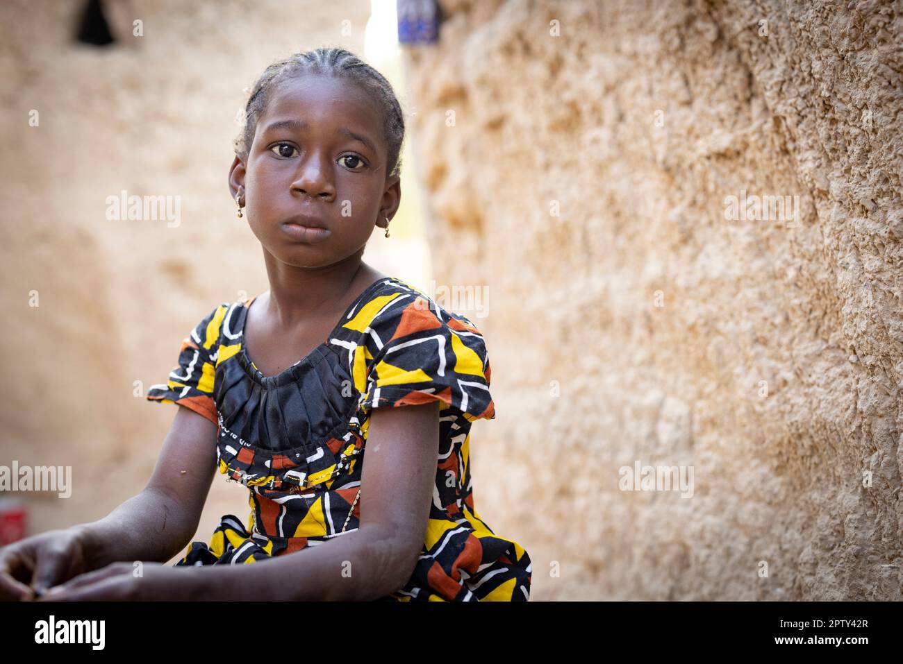 in Segou Region, Mali, West Africa. 2022 Mali drought and hunger crisis. Stock Photo