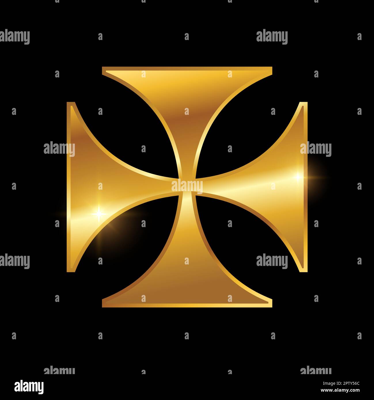 Golden Maltese Cross Logo Sign Stock Vector Image & Art - Alamy