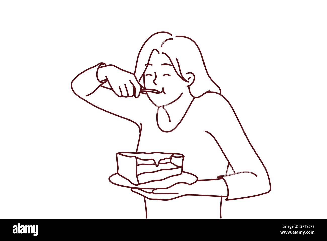 Hungry Young Woman Eating Cake Suffer From Eating Disorder Happy Girl happy-young-boy-eating-cake-at-birthday-party-stock-photo-alamy