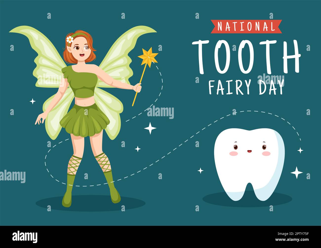 National Tooth Fairy Day with Little Girl to Help Kids for Dental