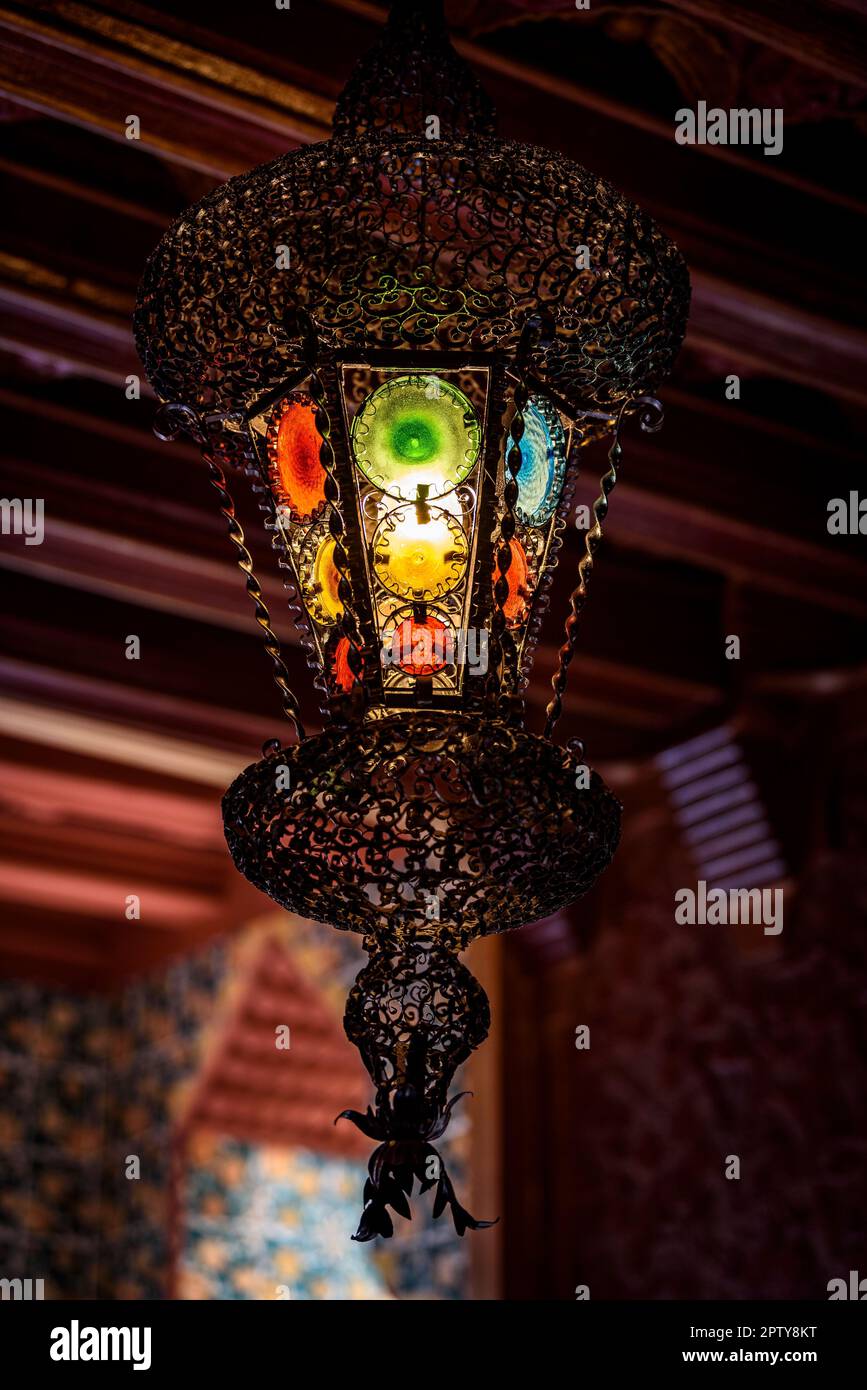 Detail of a lamp inside the Casa Vicens designed by Gaudí (Barcelona, Catalonia, Spain) ESP: Detalle de una lámpara en el interior de la Casa Vicens Stock Photo