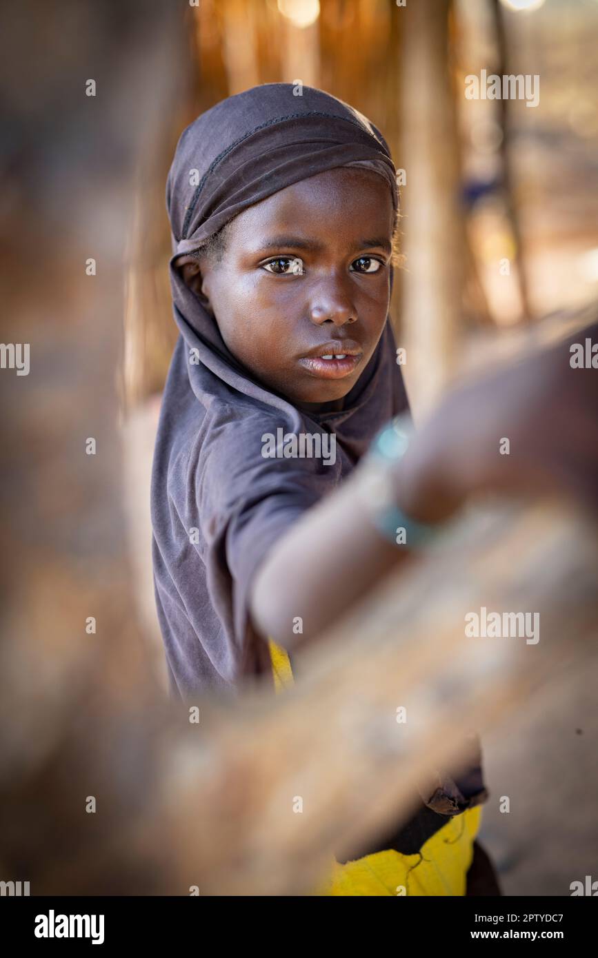 in Segou Region, Mali, West Africa. 2022 Mali drought and hunger crisis. Stock Photo