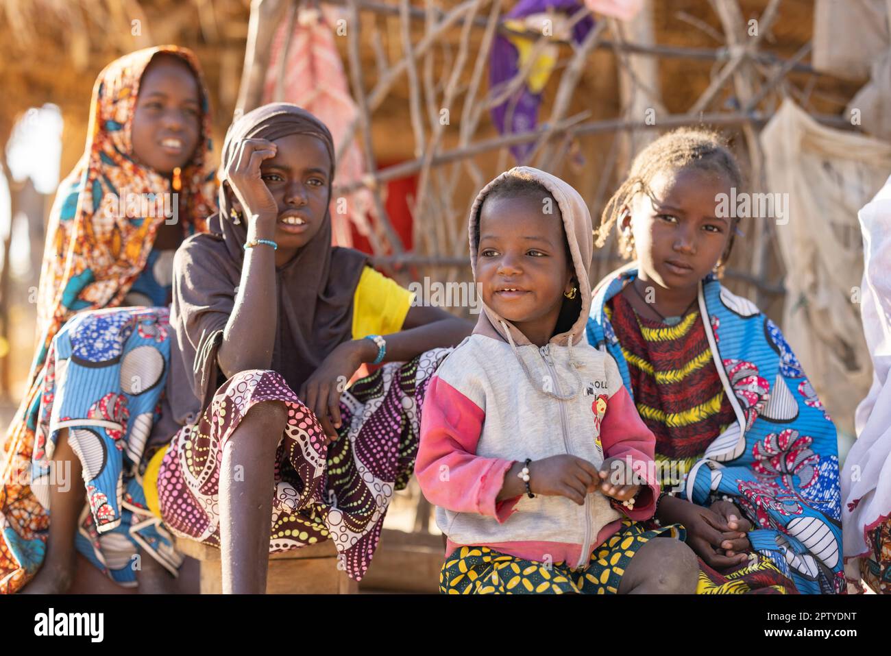 Girl in Segou Region, Mali, West Africa. 2022 Mali drought and hunger crisis. Stock Photo