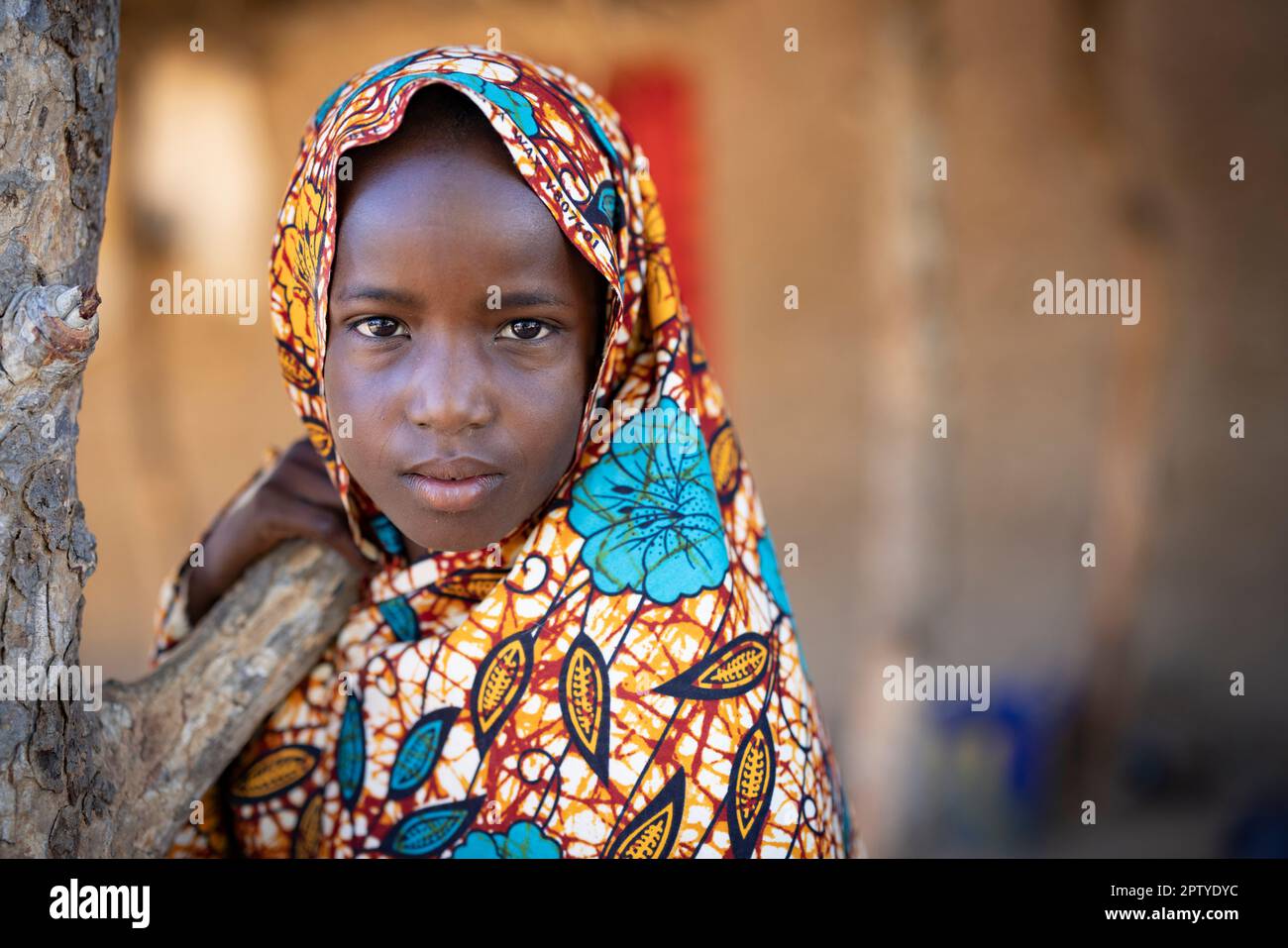 Fulani girl in Segou Region, Mali, West Africa. 2022 Mali drought and