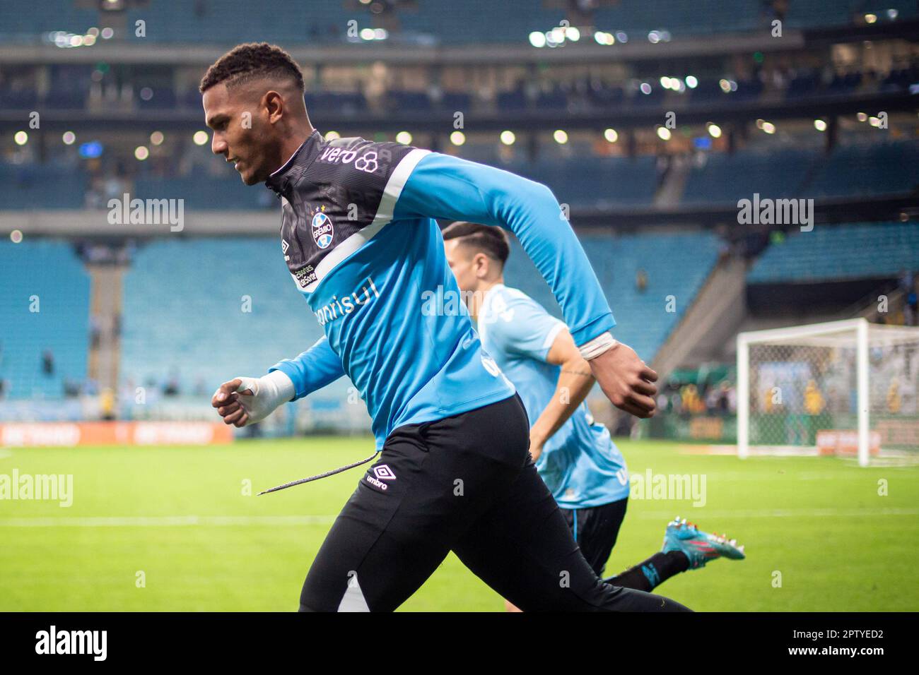 Porto Alegre, Brazil. 28th Apr, 2023. Adriel do Gremio, after the match between Gremio and ABC-RN, for the 3rd phase of the 2023 Copa do Brasil, at Arena do Gremio, this Thursday, 27. 30761 (Richard Ducker/SPP) Credit: SPP Sport Press Photo. /Alamy Live News Stock Photo